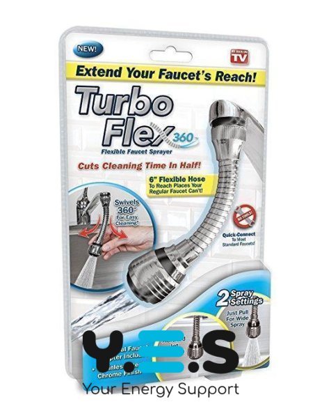 Водозберігаюча насадка-аератор Turbo Flex 360° на кран для економії води