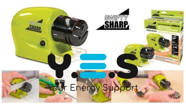 Бездротова універсальна електрична точилка для ножів Swifty Sharp (моторизована)