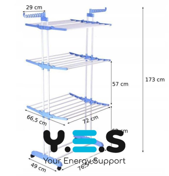 Складна вертикальна сушарка-стійка GARMENT RACK для білизни та речей на коліщатках