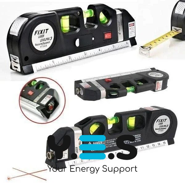 Лазерний будівельний рівень-нівелір Laser Level Pro 3 з вбудованою рулеткою