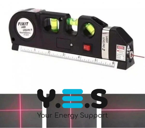 Лазерний будівельний рівень-нівелір Laser Level Pro 3 з вбудованою рулеткою