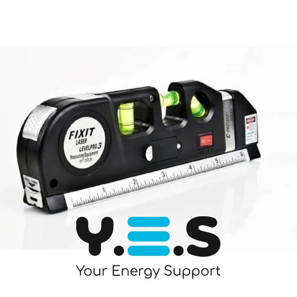 Лазерний будівельний рівень-нівелір Laser Level Pro 3 з вбудованою рулеткою