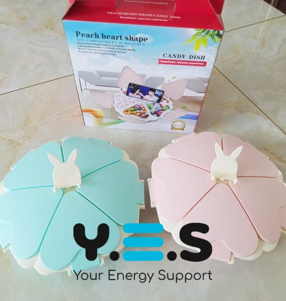 Органайзер-мінажниця Peach «Серце» на 5 секцій: цукерниця/тарілка для закусок з підставкою для телефону