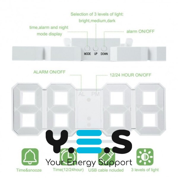 Електронний настільний годинник LY 1089 з підсвіткою, сині цифри