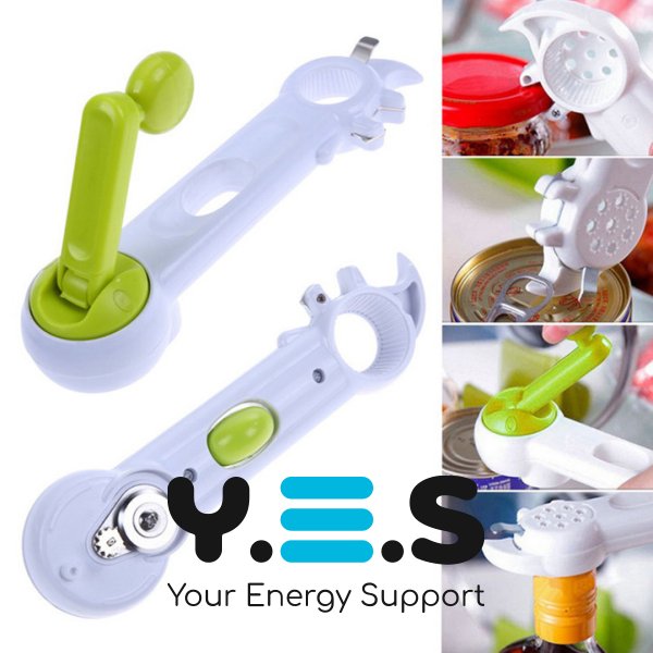 Універсальна механічна відкривачка Kitchen CanDo 7в1 для кришок, банок і пляшок (консервний ніж)