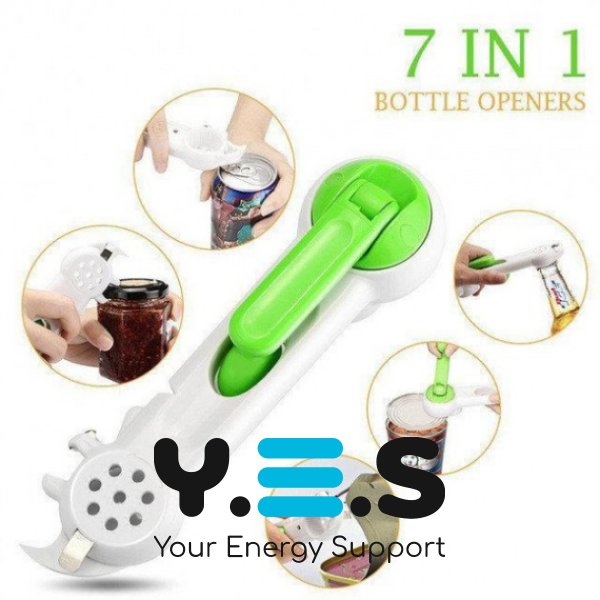 Універсальна механічна відкривачка Kitchen CanDo 7в1 для кришок, банок і пляшок (консервний ніж)