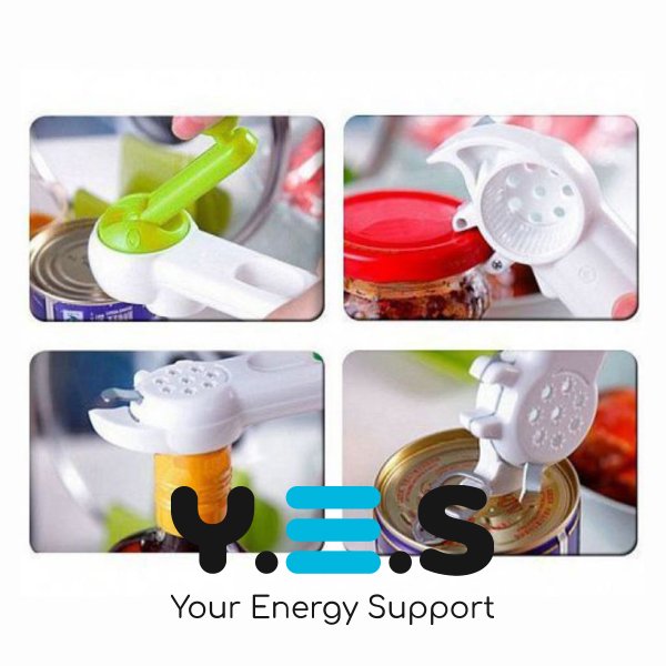 Універсальна механічна відкривачка Kitchen CanDo 7в1 для кришок, банок і пляшок (консервний ніж)