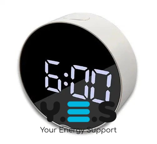 Настільний LED годинник-дзеркало DT-6505: будильник, календар, термометр