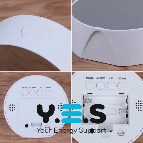 Настільний LED годинник-дзеркало DT-6505: будильник, календар, термометр