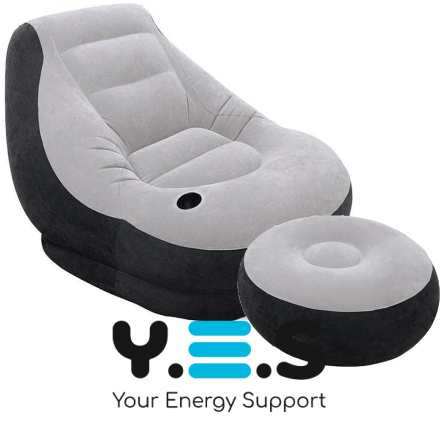 Надувний диван-ліжко AIR SOFA, велюрове садове крісло з пуфом для відпочинку