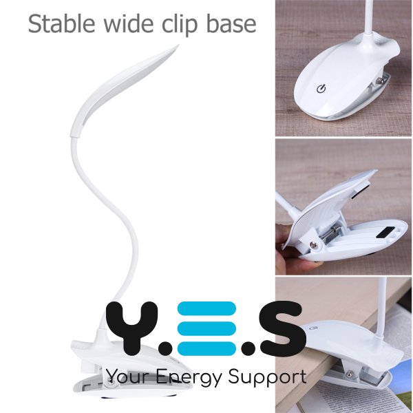 Гнучка настільна LED-лампа на прищіпці, 24 світлодіоди