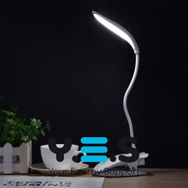 Гнучка настільна LED-лампа на прищіпці, 24 світлодіоди