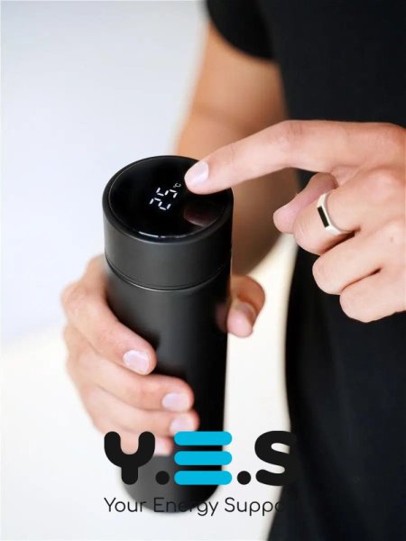 Смарт-термокружка Smart CUP 500 мл: нержавіюча сталь, сенсорний індикатор температури, ситечко