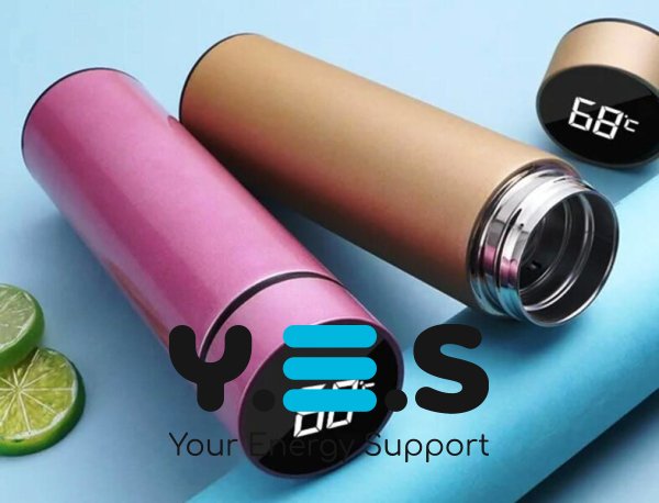 Смарт-термокружка Smart CUP 500 мл: нержавіюча сталь, сенсорний індикатор температури, ситечко