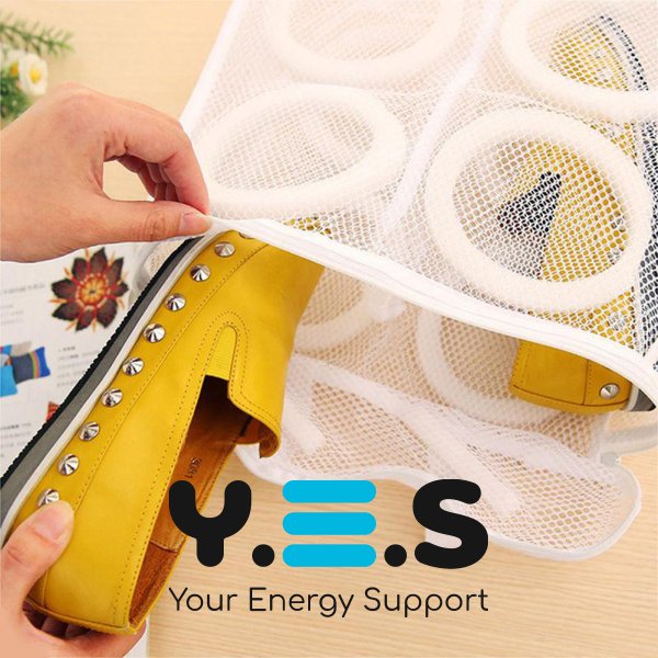 Мішок-чохол для прання взуття в пральній машині з ручкою для сушіння, 28×24×8 см