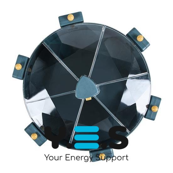 Настінний мультизерновий органайзер-млин для круп і сипучих, 6 секцій, обертання 360°