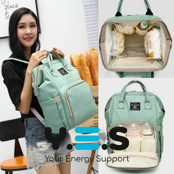 Багатофункціональний рюкзак для мам Mom Bag — сумка-органайзер з термокишенями для пляшечок і гігієни