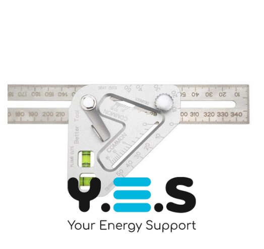 Метричний столярний косинець з рівнем TV One — будівельна кутова лінійка для столярів