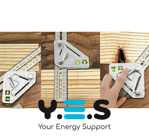 Метричний столярний косинець з рівнем TV One — будівельна кутова лінійка для столярів