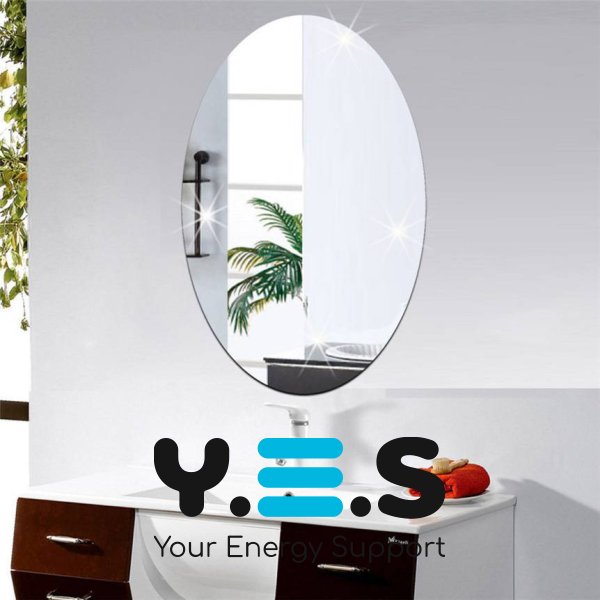 Акрилове самоклейне дзеркало-наклейка на стіну, дзеркальна плівка 27×42 см