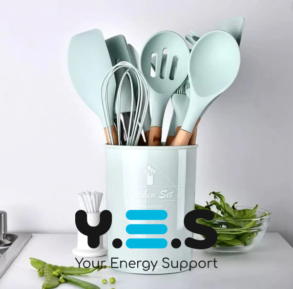 Набір кухонного приладдя Kitchen Set 12 предметів: силіконові аксесуари з підставкою