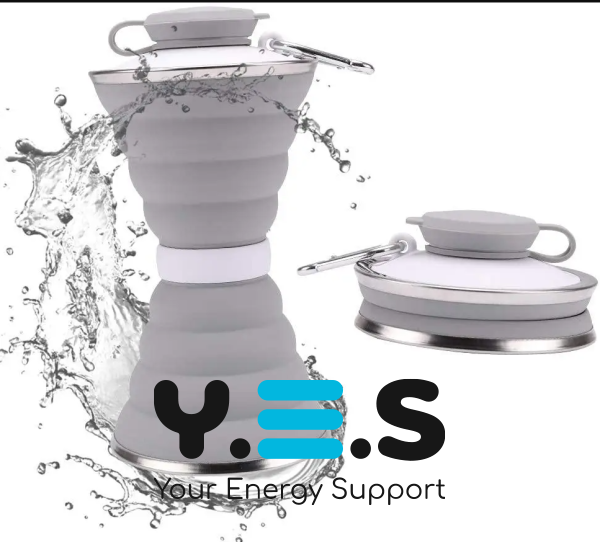 Складана дорожня силіконова пляшка-склянка для води 500 мл