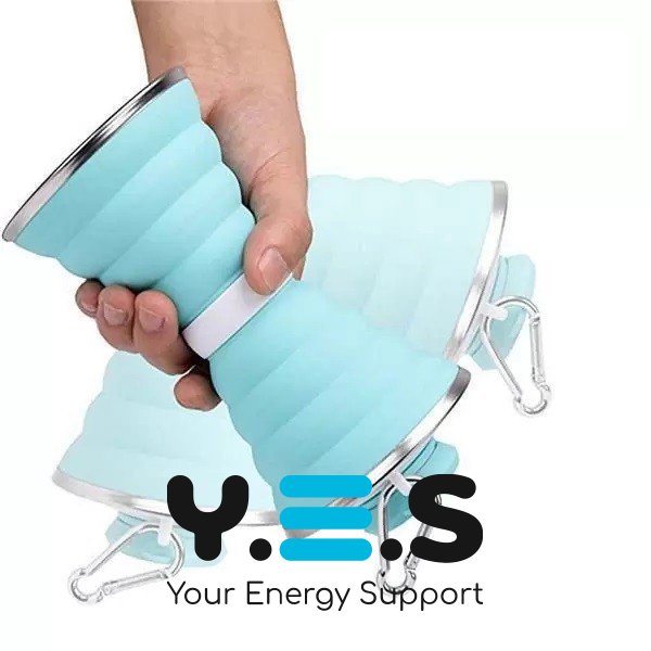 Складана дорожня силіконова пляшка-склянка для води 500 мл