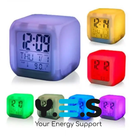 Електронний годинник хамелеон CX 508 з RGB підсвіткою, термометром і будильником