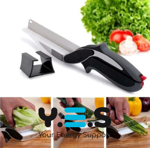 Кухонний ніж-ножиці Clever Cutter JN-59 TV One для швидкого нарізання та шаткування