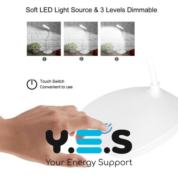 Настільна LED-лампа USB із сенсорним керуванням, 3 режими яскравості