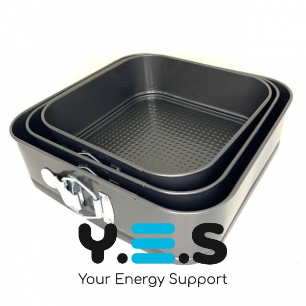 Набір квадратних форм для випікання UNIQUE UN-1704, 3 шт., 22/24/26 см