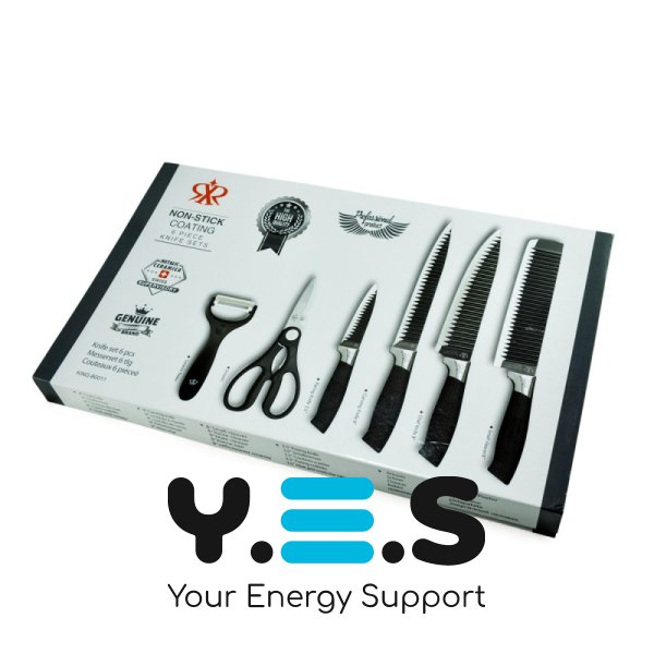 Набір кухонних ножів UNIQUE UN-1821 з нержавіючої сталі, господарські обробні, 6 предметів