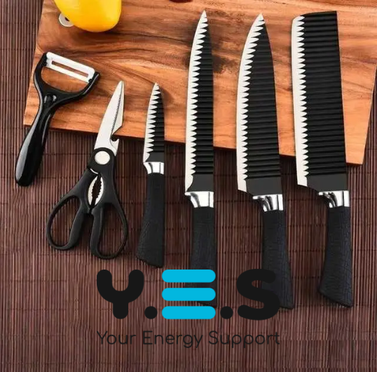 Набір кухонних ножів UNIQUE UN-1821 з нержавіючої сталі, господарські обробні, 6 предметів