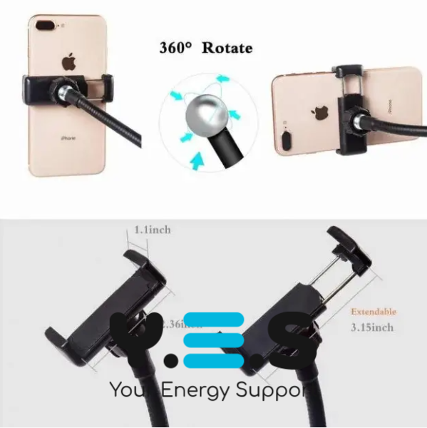 Набір для стріму: LED кільцева лампа з гнучким тримачем телефону, тепле/холодне світло, USB