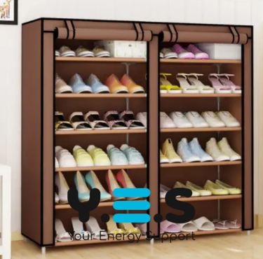 Тканинна шафа-органайзер для взуття Shoe Cabinet, 2 секції з поличками