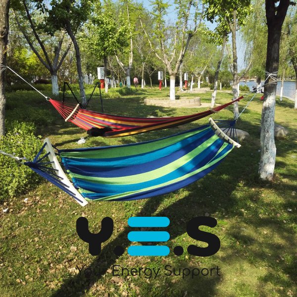 Гавайський двомісний гамак з бавовни 120×200 см, посилений, з дерев’яними планками для дому/дачі/саду
