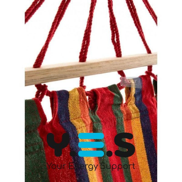 Гавайський двомісний гамак з бавовни 120×200 см, посилений, з дерев’яними планками для дому/дачі/саду