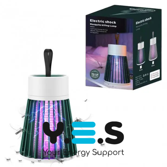 Електронна УФ лампа-пастка з електрошоком від комарів і мух, USB, знищувач комах