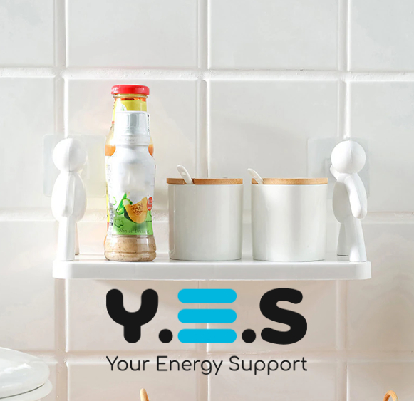 Універсальна підвісна поличка «Чоловічки» для ванної/кухні, клейке кріплення, 33×14 см