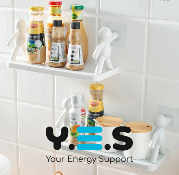 Універсальна підвісна поличка «Чоловічки» для ванної/кухні, клейке кріплення, 33×14 см