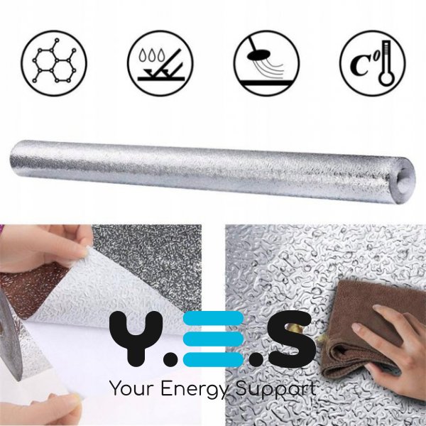 Самоклеюча водостійка захисна фольга для кухні від жиру й температур, 200×60 см