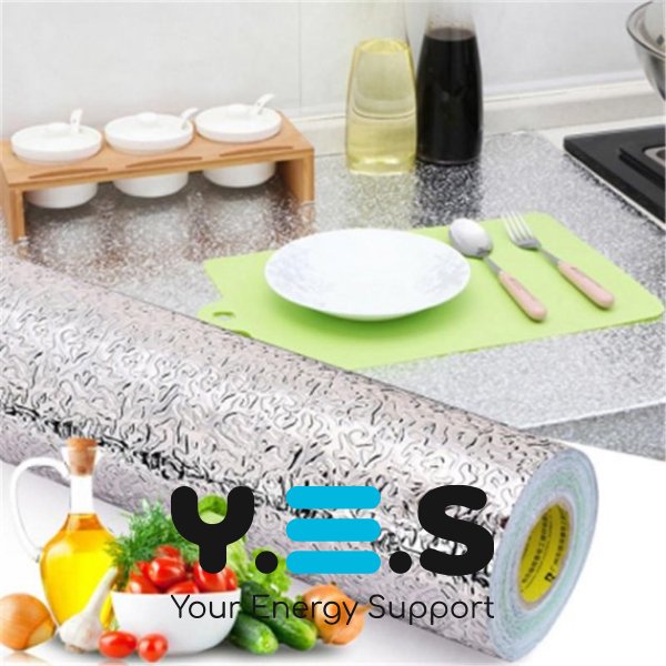 Самоклеюча водостійка захисна фольга для кухні від жиру й спеки, 500×60 см