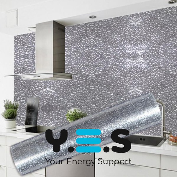 Самоклеюча водостійка захисна фольга для кухні від жиру й спеки, 500×60 см