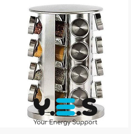 Карусель-набір для спецій Spice Carousel: обертова підставка + 16 баночок для приправ