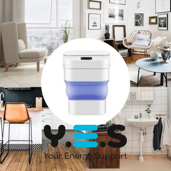 Складне сенсорне відро-кошик для сміття 8 л з кришкою, модель ZSW-L11