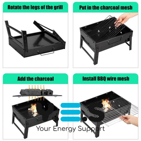 Складаний переносний мангал-гриль барбекю з решіткою TL-353