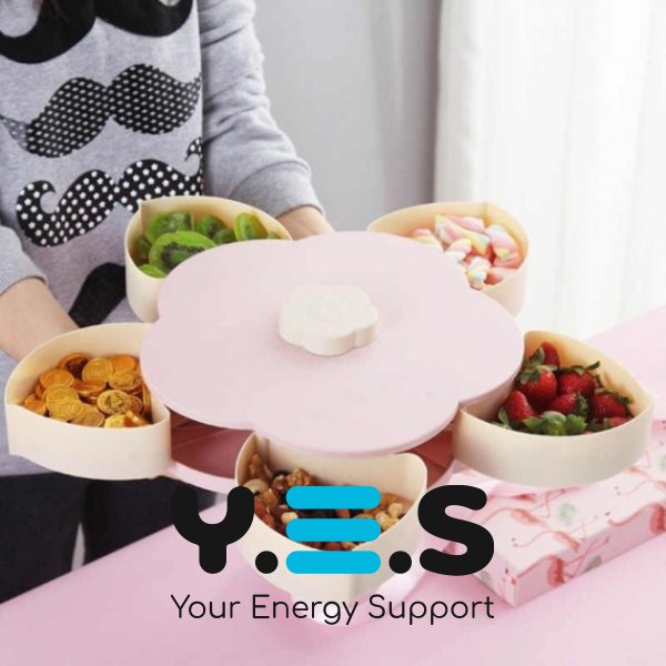 Менажниця-квітка для закусок і фруктів з підставкою для телефону, тарілка-цукерниця-органайзер