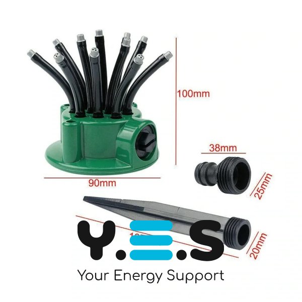 Розумна система поливу 12-в-1: автоматичний спринклерний дощувач-розпилювач для газону й городу