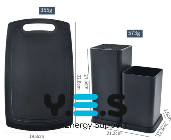 Кухонний набір ножів та інструментів Kitchenware Set 20 предметів з підставкою і дошкою