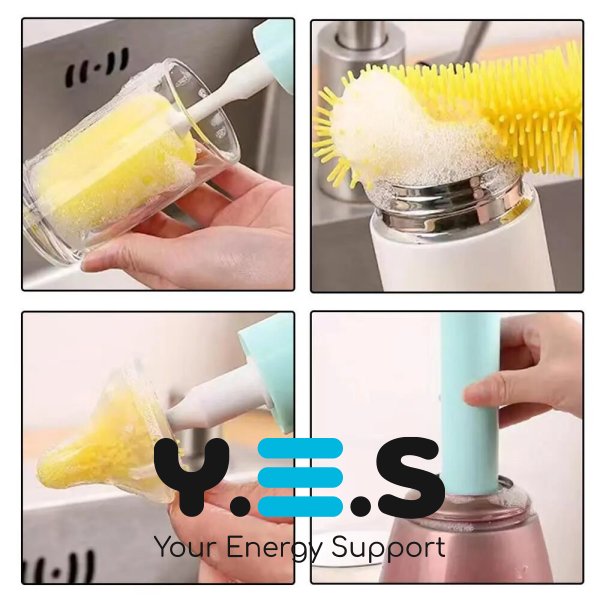 Бездротова електрощітка-йорж Cup Cleaning Brush для миття посуду, насадки, USB-зарядка